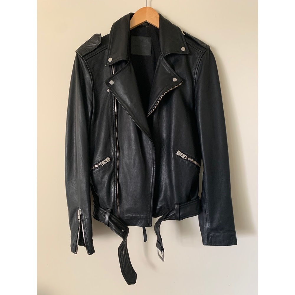 All Saint Leather Biker Jacket Sz XS